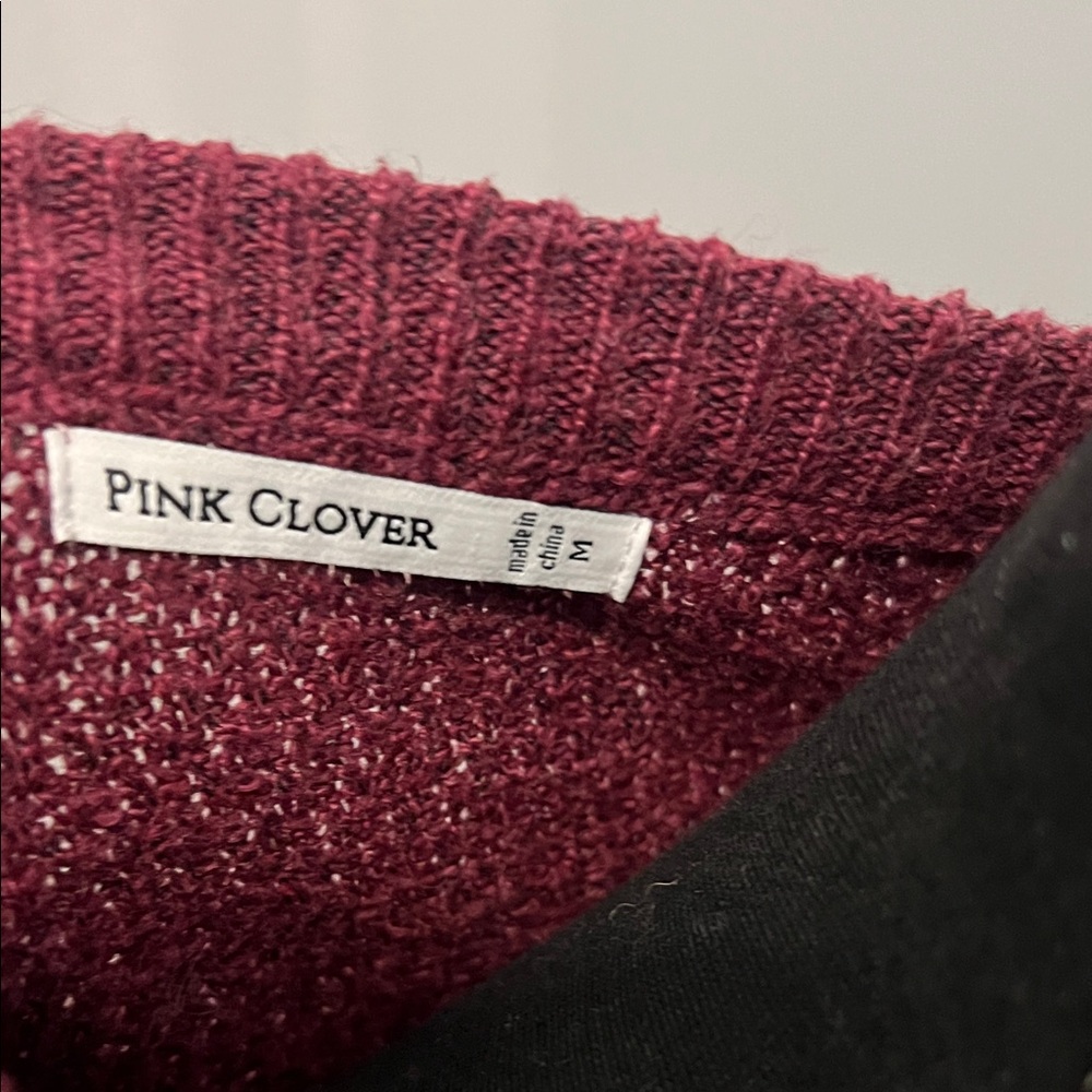 Pink Clover Deep Red Crew Neck Sweater - Picture 2 of 6